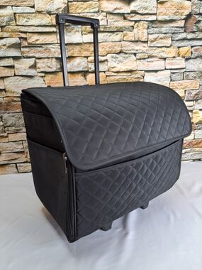 'MARY' SUPREME QUILTED ROLLING STORAGE TOTE BAG/CADDY, SEWING MACHINE CASE